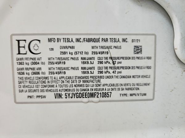 2021 TESLA MODEL Y