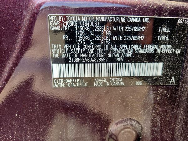 2018 TOYOTA RAV4 LE — VINS