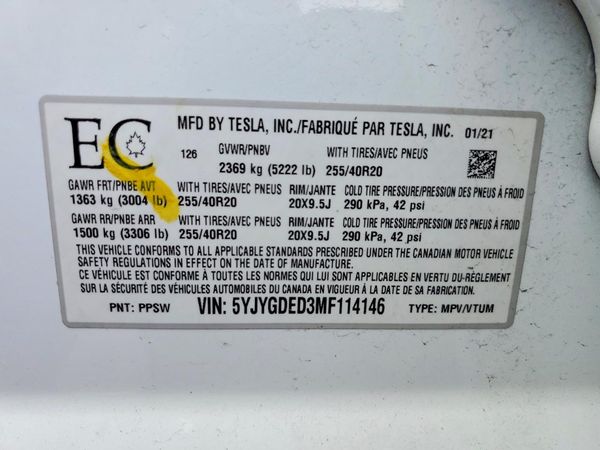 2021 TESLA MODEL Y