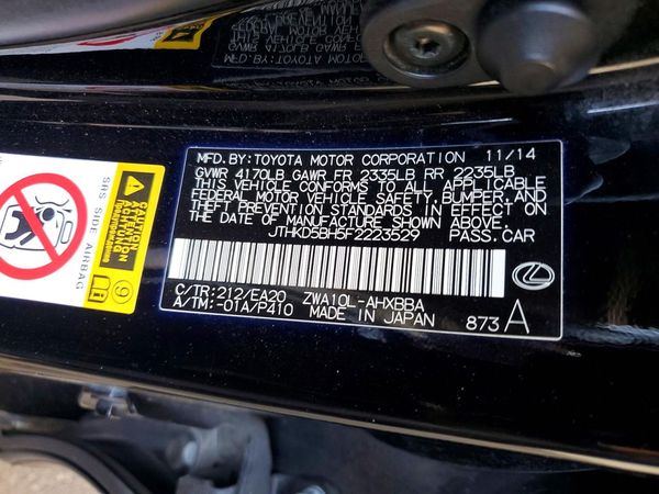 2015 LEXUS CT 200h