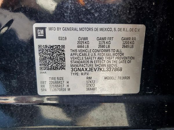 2019 CHEVROLET EQUINOX LT (2FL)