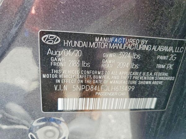 2020 HYUNDAI ELANTRA