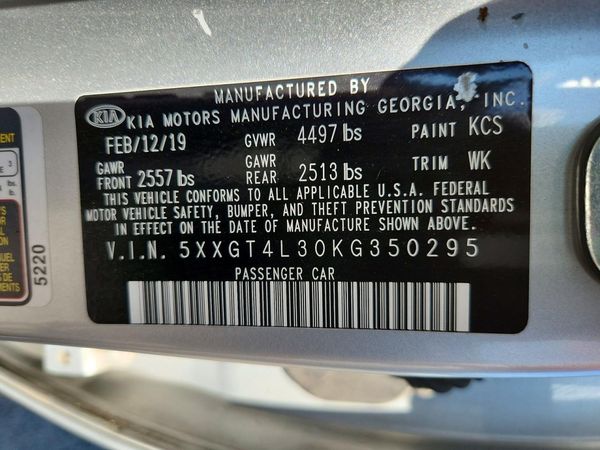 2019 KIA OPTIMA LX, S