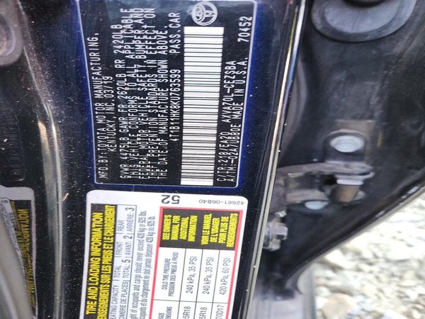 2019 TOYOTA CAMRY L/LE/SE/XLE