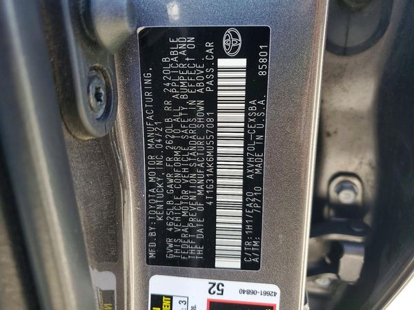 2021 TOYOTA CAMRY