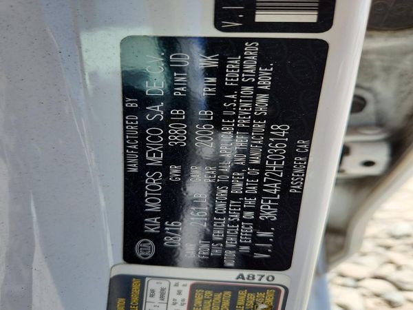 2017 KIA FORTE LX Popular, S