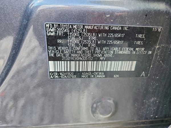 2017 TOYOTA RAV4 LE