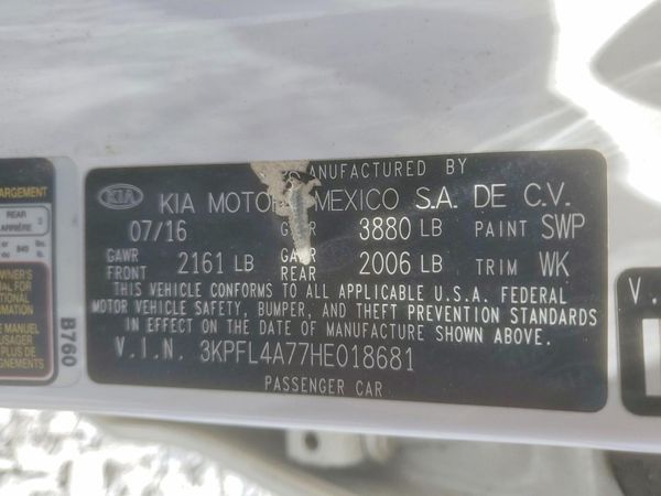2017 KIA FORTE LX Popular, S