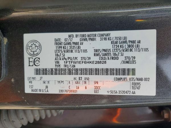 2017 FORD F150 SuperCrew