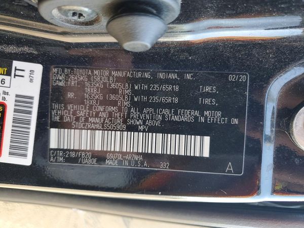 2020 TOYOTA HIGHLANDER L