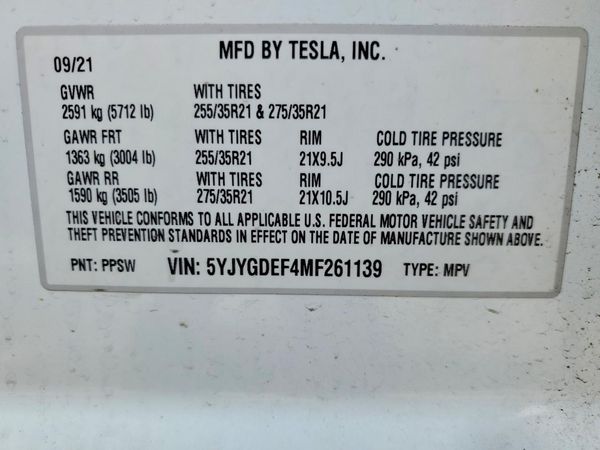 2021 TESLA MODEL Y