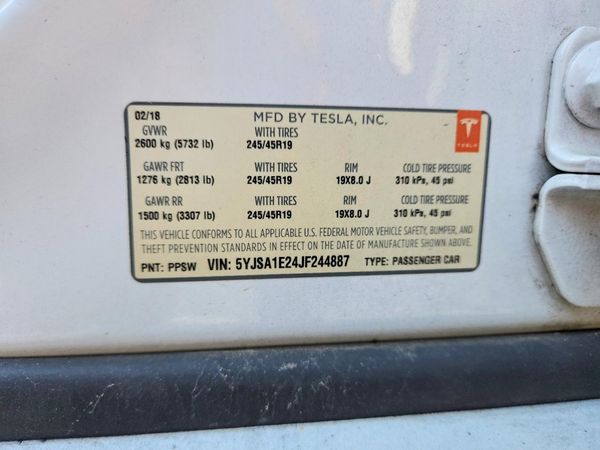 2018 TESLA MODEL S