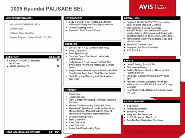 2025 HYUNDAI PALISADE SEL