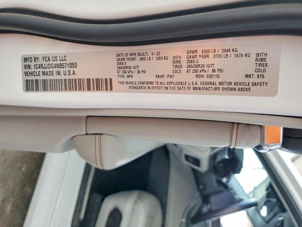 2022 JEEP GRAND CHEROKEE L OVERLAND 4X2