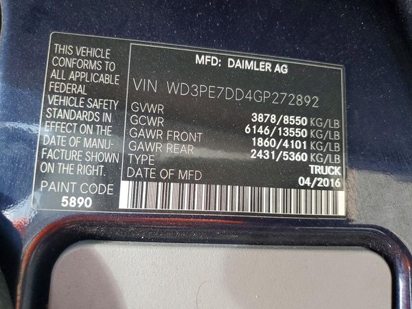 2016 MERCEDES-BENZ SPRINTER