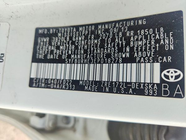 2014 TOYOTA COROLLA L/LE