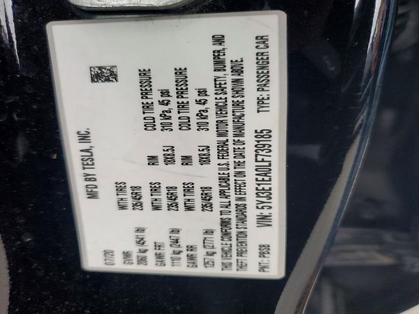 2020 TESLA MODEL 3