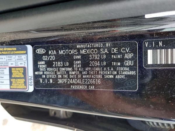 2020 KIA FORTE