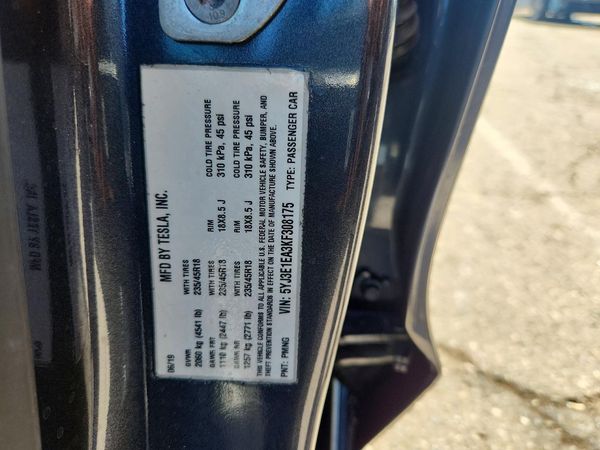 2019 TESLA MODEL 3
