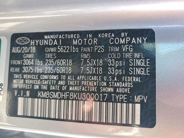 2019 HYUNDAI SANTA FE XL SE Base