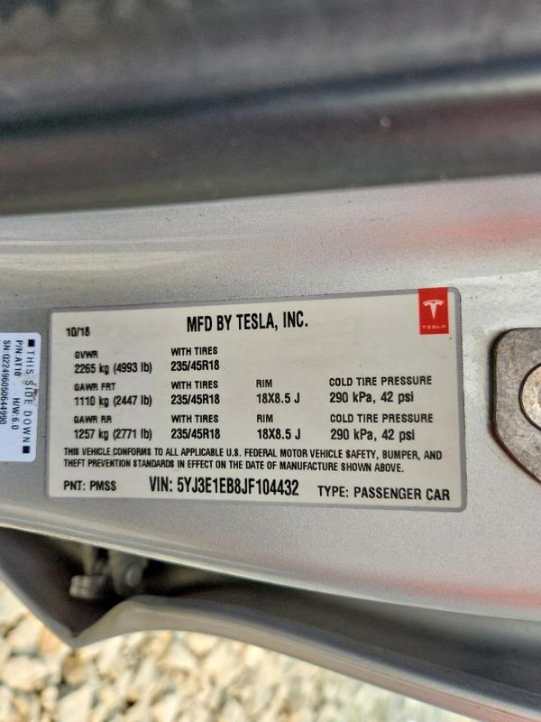 2018 TESLA MODEL 3