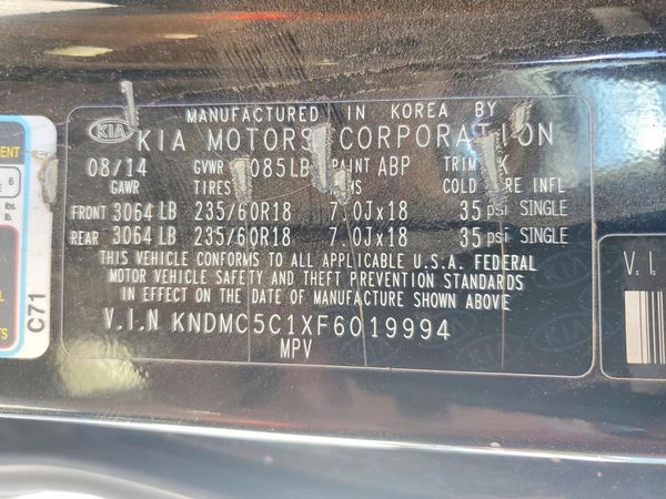 2015 KIA SEDONA GLS - Middle level