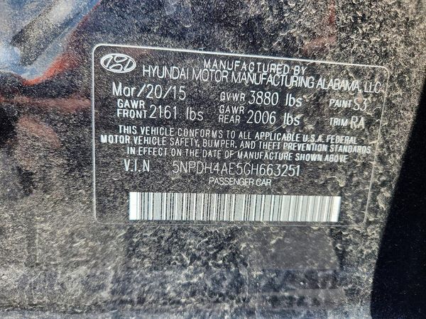 2016 HYUNDAI ELANTRA