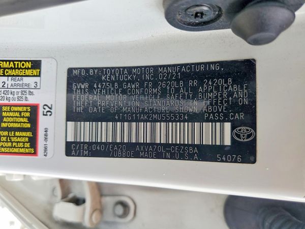 2021 TOYOTA CAMRY