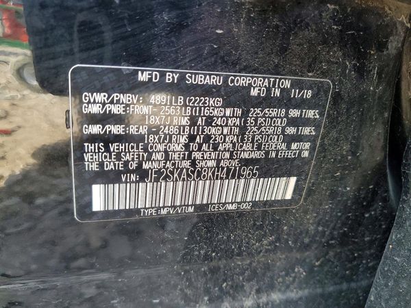 2019 SUBARU FORESTER Ltd Base+ES+SMART