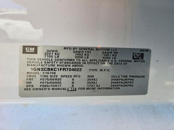 2015 CHEVROLET TAHOE LT