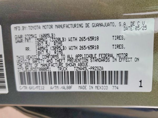 2025 TOYOTA TACOMA