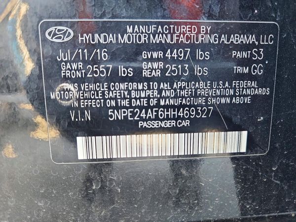2017 HYUNDAI SONATA