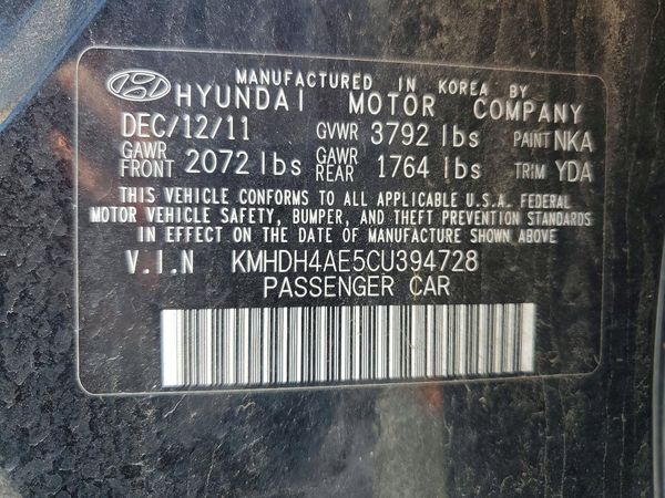 2012 HYUNDAI ELANTRA GLS(Middle grade)