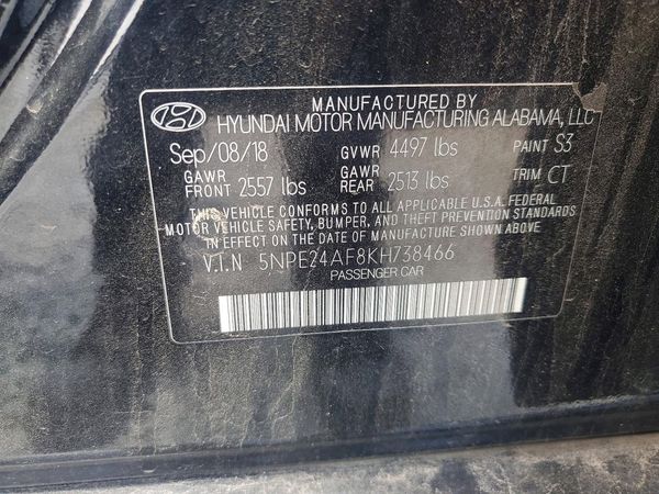 2019 HYUNDAI SONATA