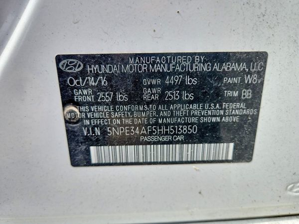 2017 HYUNDAI SONATA