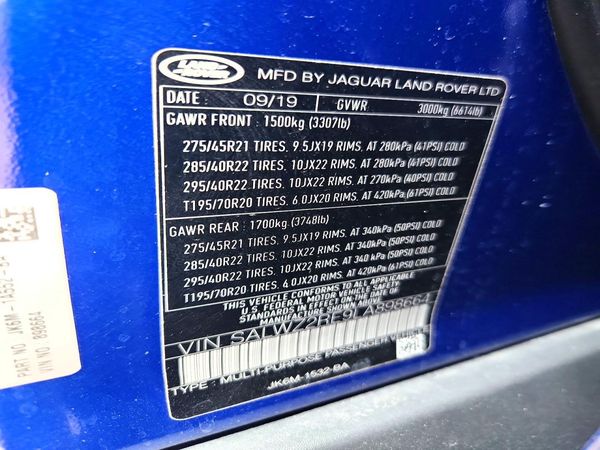 2020 LAND ROVER RANGE ROVER SPORT SVR