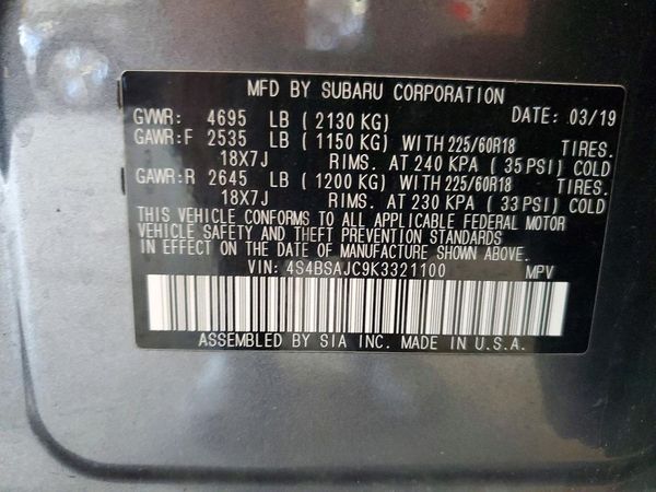 2019 SUBARU OUTBACK Limited+ES