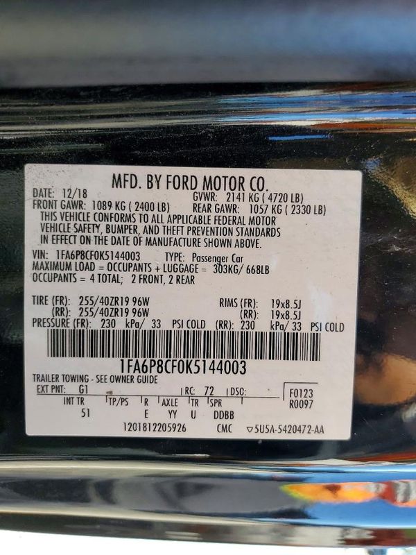 2019 FORD MUSTANG GT Coupe