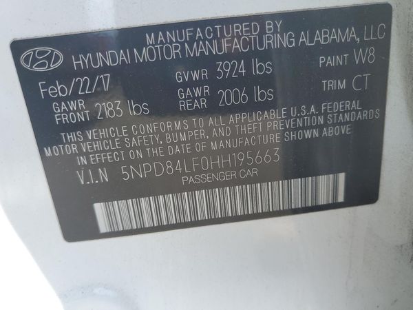 2017 HYUNDAI ELANTRA