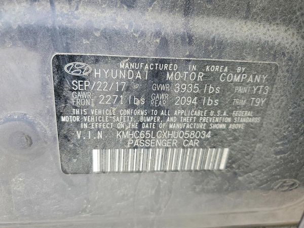 2017 HYUNDAI IONIQ HEV Blue