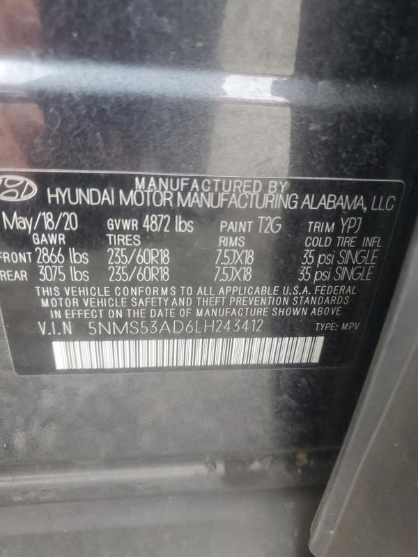 2020 HYUNDAI SANTA FE Limited