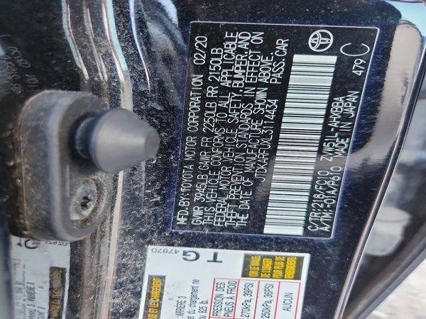 2020 TOYOTA PRIUS — VINS