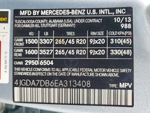 2014 MERCEDES-BENZ ML ML550 4-MATIC