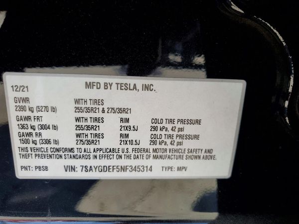 2022 TESLA MODEL Y
