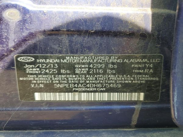 2013 HYUNDAI SONATA