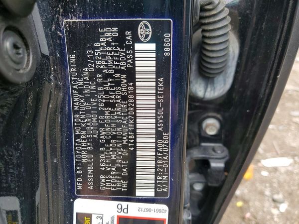 2013 TOYOTA CAMRY