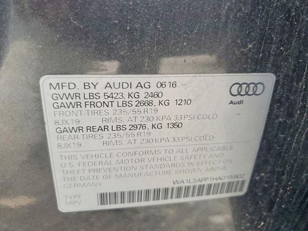 2017 AUDI Q5 quattro Premium Plus — VINS