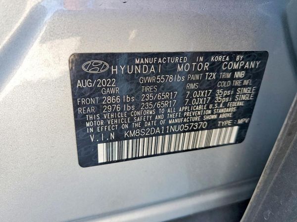 2022 HYUNDAI SANTA FE Blue
