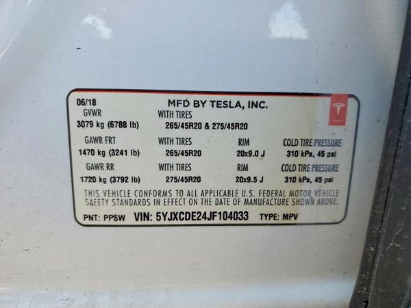 2018 TESLA MODEL X