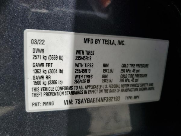 2022 TESLA MODEL Y